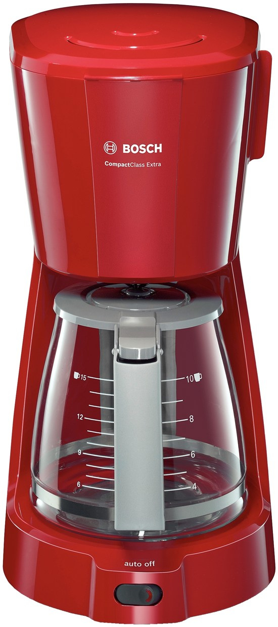TKA3A034 Filterkaffeemaschine 1100W 1,25l Aromaschutz-Glaskanne (Grau, Rot)