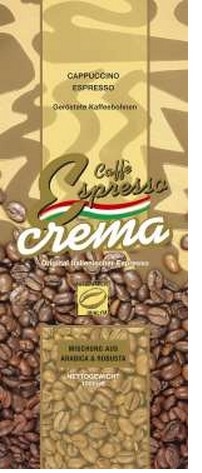 Caffe Espresso Crema 1kg Premium-Kaffeemischung 60% Robusta 40% Arabica